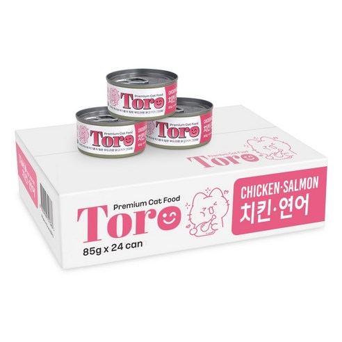 토로 고양이캔, 24개, 85g, 치킨+연어