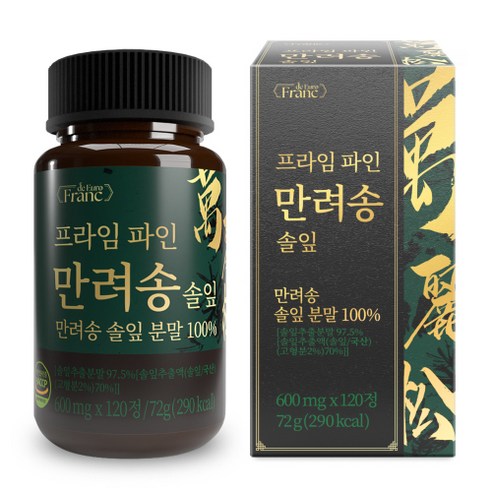 [정품] 프라임 파인 만려송 솔잎 분말 100% 식약청 인증 해썹, 120정, 1개