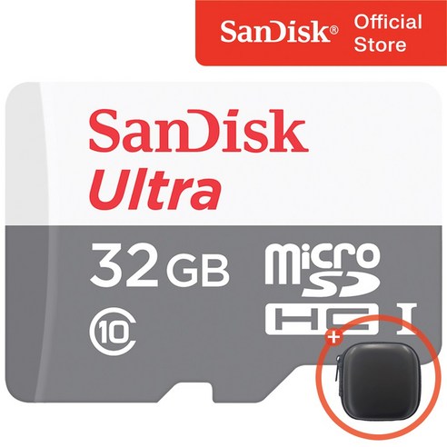 샌디스크 울트라 라이트 마이크로 SD 카드 + 보관 케이스 패키지, 32GB, 1개
