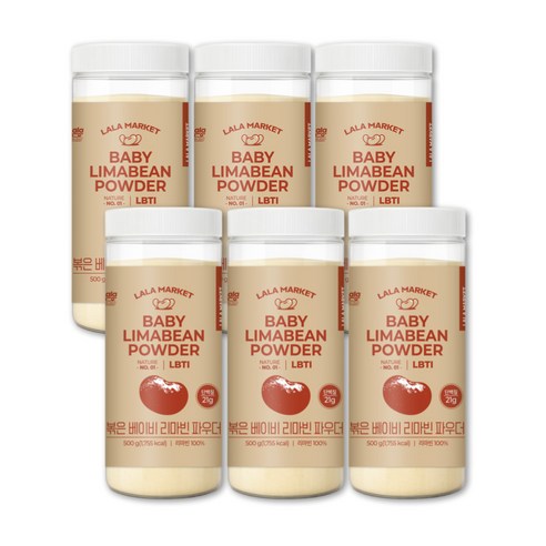 라라마켓 페루 슈퍼푸드 베이비리마빈 리마콩 파우더, 500g, 6개