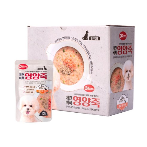 펫퍼스 애견비책 영양죽 강아지죽 보양식 영양식 습식파우치, 12개, 100g, 연어+황태