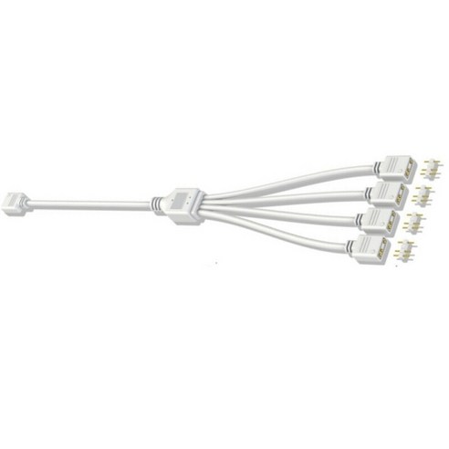 5V 3핀 ARGB 1:4 분배 케이블 - 33.5cm 연장 - 메인보드 5V 헤더용 - RGB 팬 LED 스트립 확장, 1개