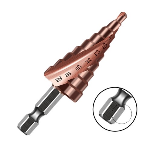 Tinduo M35 스텝드릴 스텝 기리 코발트포함 고경도 철강판 스테인레스전용, 4-20mm, 1개