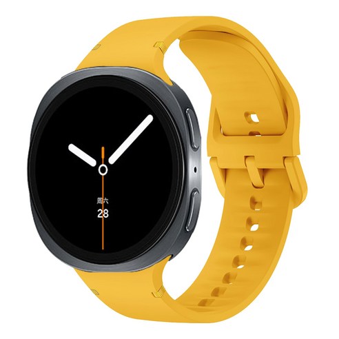갤럭시워치8 호환 스포츠 실리콘 스트랩 40mm/44mm/8클래식 46mm, 노란색, 1개