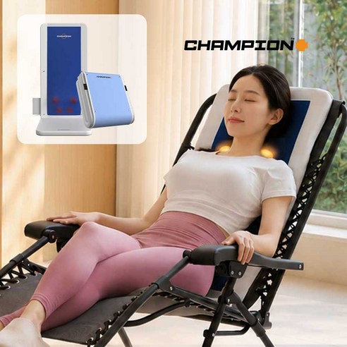 챔피온 안마기 안마매트 플렉소 마사지매트 전신 마사지기 의자포함 7003F, 화이트+블루, CE-7003F