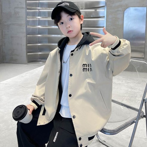 남아 가을 초등 중학생 상의 A2-28 주니어 후드 자켓 가을신상 150, 사이즈, 베이지, 베이지 섬네일