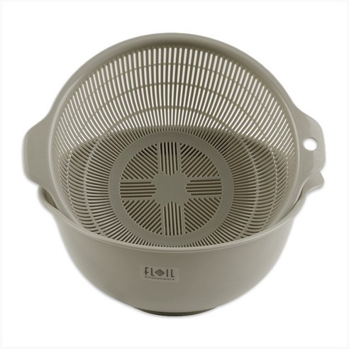 일본 나카야 이중채반(M) 1.5L K584 선택1 (채반 볼 한세트 믹싱볼), 연브라운, 1개