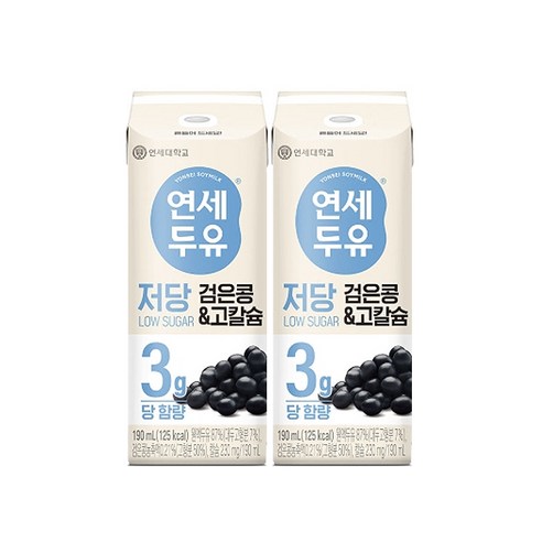 연세두유 리얼 검은 약콩 단백질 고칼슘 음료, 190ml, 24개