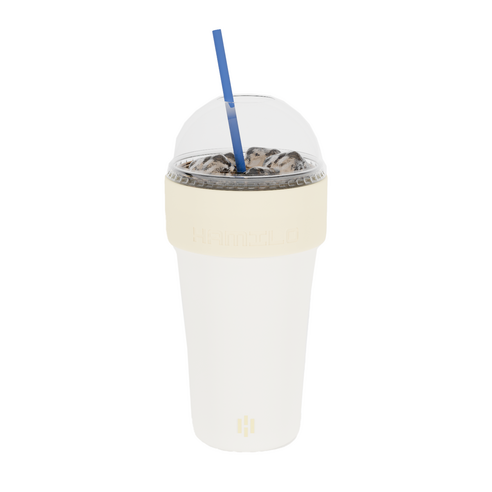 해밀로 핏락 밀폐형 소형 텀블러 얼죽아 테이크아웃 텀블러 스텐 보온 보냉, 1개, 355ml, 크림