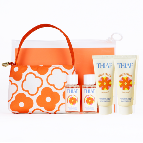 띠아프 트래블 키트 (크림 30g X 2개 샴푸&바디워시 30ml X 2개 + 베이비 토트백) 신생아부터 성인까지 무자극 아기 유아 휴대 여행용, 1세트