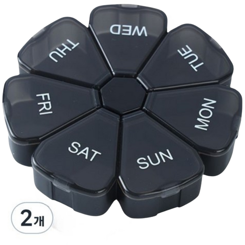 휴대용 알약케이스 블랙, 2개