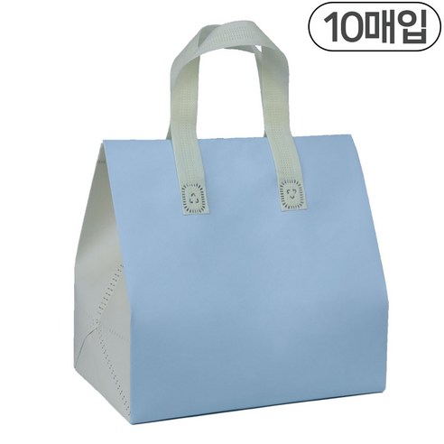세모쇼핑백 부직포 일회용보냉백 은박 보냉팩 케이크 보냉가방, @10매입@, 블루투톤