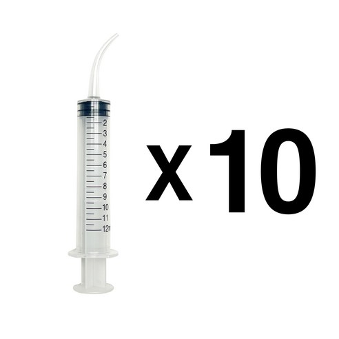 반려동물 피딩용 커브형 주사기, 10개, 투명, 12ml