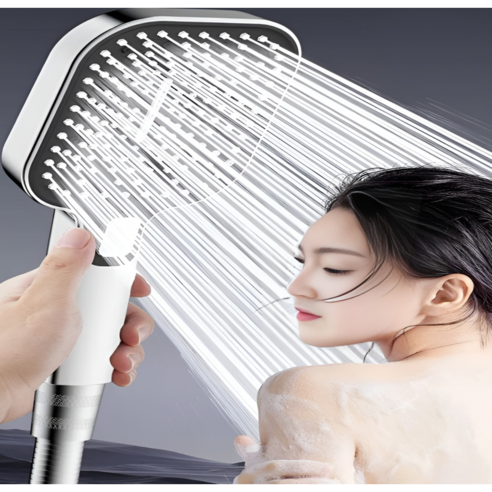 대형 3단 폭풍수압 멀티 욕실 샤워기 헤드, 크롬(전도금), 1개