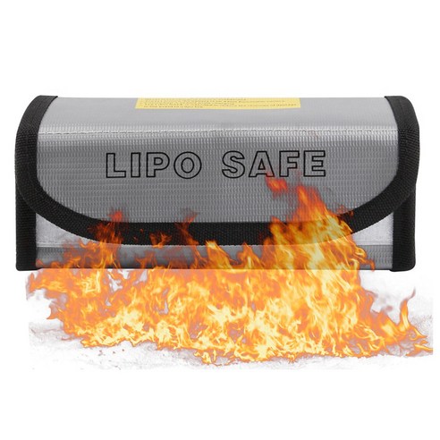 LiPo 리포 배터리 방화 세이프 백 리튬폴리머 충전 보관 파이어프루프 방폭 파우치 드론 RC카 보트 안전 보관 가방 초등학생 안전, 1개, (RC) 배터리보관가방(그레이)