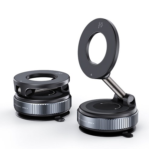 윰스모르 맥세이프 360도 회전 진공 흡착 차량용 핸드폰 거치대, 블랙, 1개