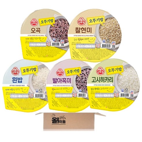 오뚜기 맛있는 즉석밥 5종 15입 기획세트 2호(흰밥3+찰현미3+고시히카리3+발아흑미3+오곡밥3)