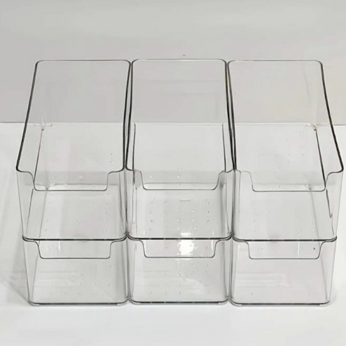 존글로벌 냉장고 수납함 다용도 트레이 정리함, 투명, 6개