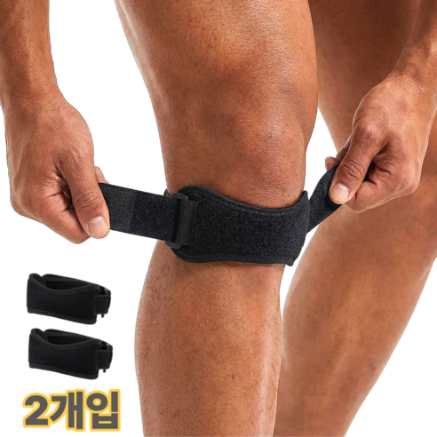 쇼가트 압박 슬개골 무릎보호대, 퓨어블랙, 2개