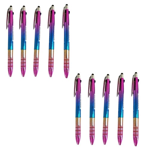 10개 묶음 그라데이션 3색 터치펜 삼색 터치 볼펜 0.7mm, 삼색터치펜 10개묶음, 1세트