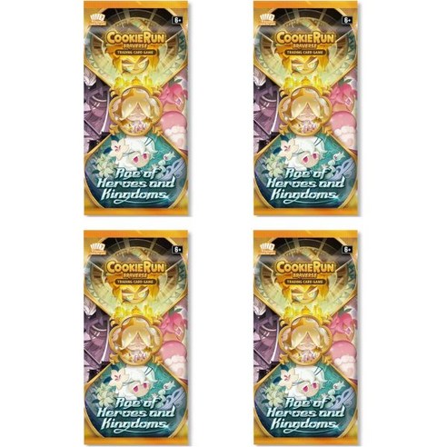 쿠키런 TCG 에이지 오브 히어로즈 앤 킹덤 부스터 세트 24 팩 | 2명의 플레이어 6세, 4 pack