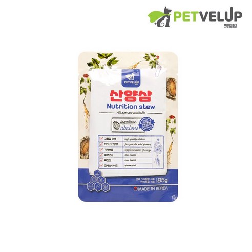 산양삼베이스 영양 스튜 강아지 고양이 간식, 종합영양제, 1개, 전복, 80g