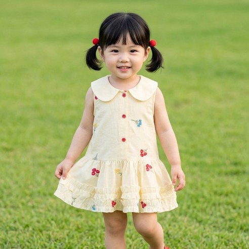 몽실이 자수플라워 카라 나시원피스