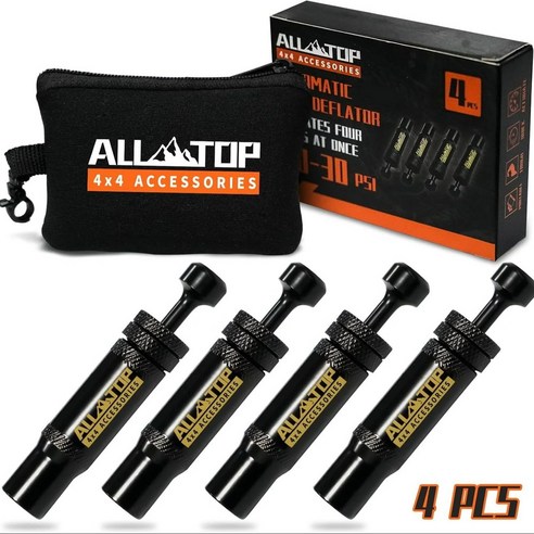 타이어 디플레이터 에어 다운 자동 오프로드 키트 10-30 PSI 차량용 4 PCS 나사 식 도구 오토바이 수리