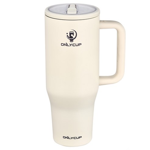 온리컵 스트로우 차량용 빨대용 고진공 대용량 텀블러 1000ml, 1개, 1L, 베이지