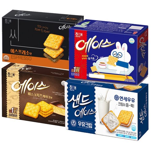 에이스 364g+에이스바스크치즈케이크맛+에이스씬에스프레소291g+에이스연세우유크림204g / (각1 총4)
