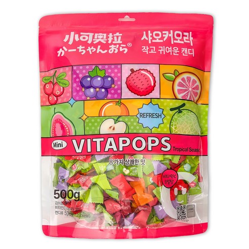 샤오커오라 시즌2 트로피칼 베트남 무설탕 간식 비타민C 캔디 사탕, 1개, 500g