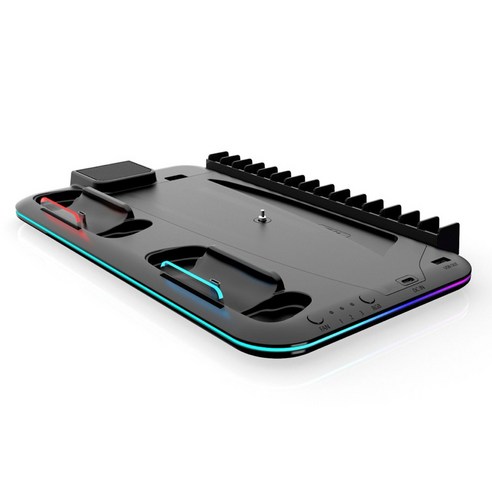 副廠 PS5 SLIM PRO 主機 通用 多功能 散熱風扇 底座 支架 手把 搖桿充電座 直立架, 1個, PS5 SLIM黑色-盒損 ...