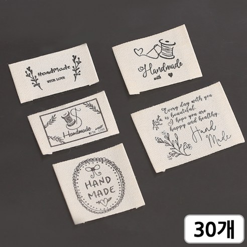 [모핸] 핸드메이드 면라벨, 소잉-혼합(5종), 30개