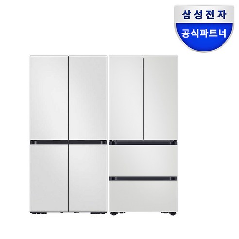삼성전자 비스포크 키친핏 빌트인 김치냉장고 냉장고 세트 패키지 RM70F64R1A+RK70F42M2A 코타화이트
