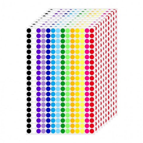 2800개입 14컬러 원형 도트 스티커 12.7mm, 1세트, 14색(S598) 2800개입 1세트, 14색(S598) 2800개입