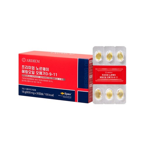 아르디엠 프리미엄 노르웨이 헤링오일 오메가 3-9-11 18g, 1박스, 30캡슐