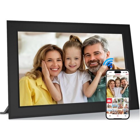 Frameo 10.1인치 디지털 액자 스마트 WiFi 사진 1280x800 IPS 터치스크린 HD 32GB 메모리 자동 회전 벽걸이 가능 앱을 통해 어디서든 소중한 순간을
