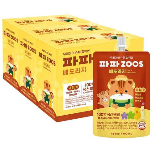 파파주스 배도라지 주스 혼합맛(배/도라지) × 100ml × 30개