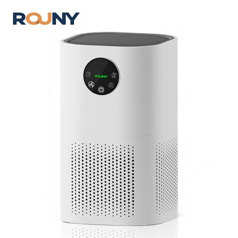ROUNY 대용량 공기청정기 50제곱미터 커버 미세먼지 제거 H13 트루HEPA 360흡입, 흰색, APT1
