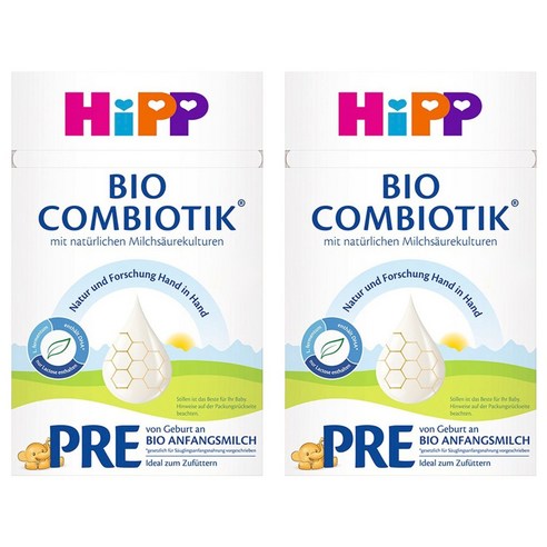 Hipp Bio Combiotic 독일직구 힙 비오 콤비오틱 프레 출생 초기 단계 분유 600g 2팩, 2개
