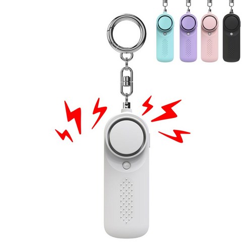 베키노우 휴대용 LED 조명 130dB 호신용 경보기, 1개, 화이트
