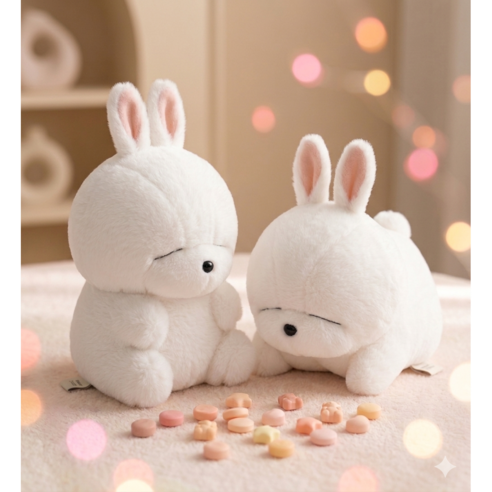 마시마로 미니 인형 2종 공식라이선스 정품 엽기토끼 시팅 라잉, 1개, 마시마로_미니_라잉, 15cm