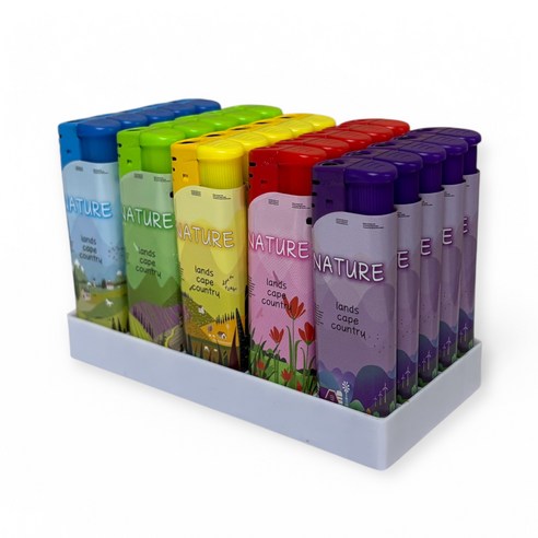 파스텔 풍경 토치 터보라이터(1BOX 25개), 25개, 파스텔풍경