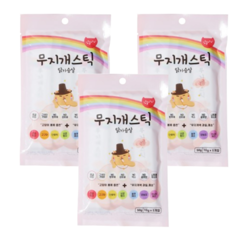 냥슬아치 무지개스틱 고양이 짜먹는 간식, 15개, 10g, 닭고기맛