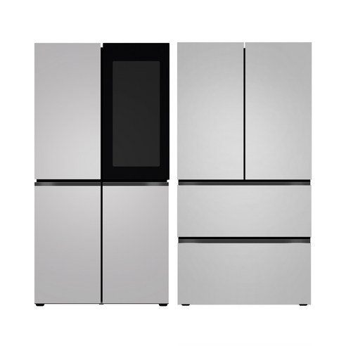 LG 디오스 오브제컬렉션 STEM 베이직 냉장고 Fit & Max (노크온) + LG 디오스 오브제컬렉션 김치톡톡 Fit & Max R1081SVV357