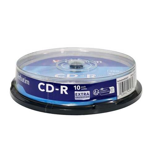 버바팀 CD-R 10P CAKE 700MB 52배속 10장 공디스크, 1개, [케익통/10매]