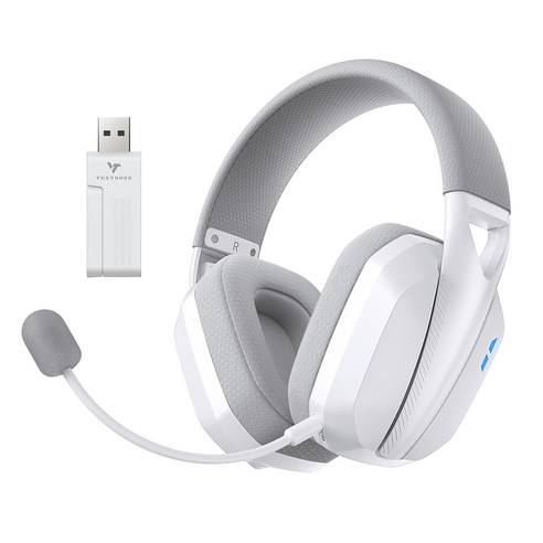벤트론스 무선 게이밍 헤드셋 2.4G C타입 7.1가상채널 PC PS 게임 블루투스, 화이트, CT780 LITE