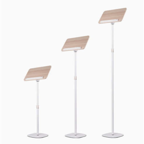 흰색 원목 악보대 보면대 130cm 미니 스탠딩 이동식 나무 가정용, 화이트