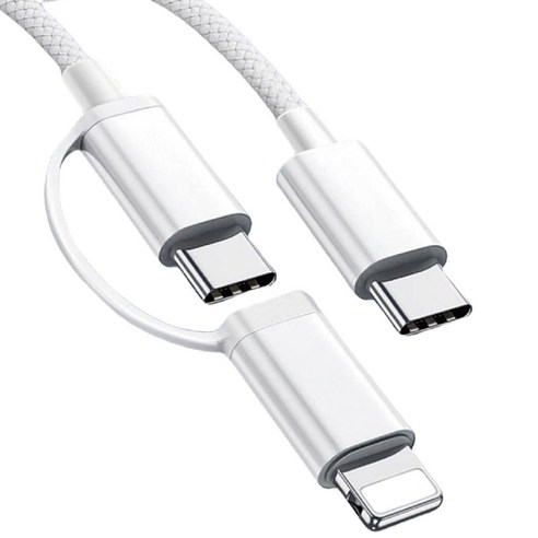 100W 2in1 C타입 8핀 더블패브릭 고속충전 멀티 케이블, 2m, 1개