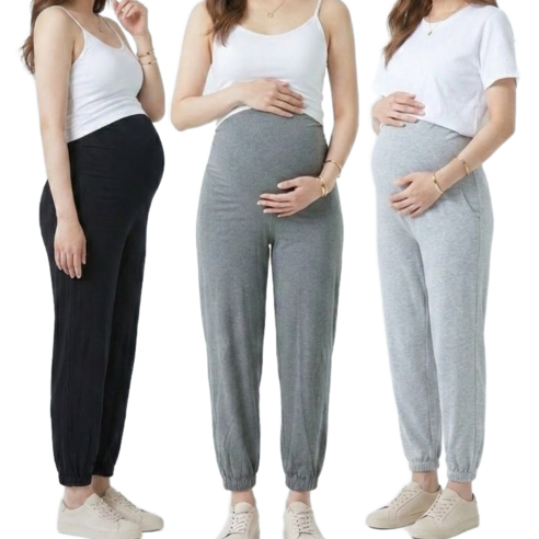 편한맘 임산부 훌렁 9부 조거 팬츠 복부조절 바지 모달